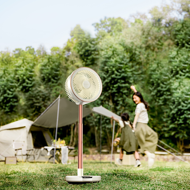 【香薰驱蚊可折叠】艾美特空气循环扇无线充电卧室智能台式电风扇